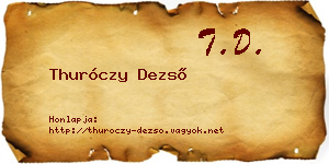 Thuróczy Dezső névjegykártya