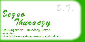 dezso thuroczy business card